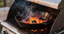 using cast iron on pellet grill