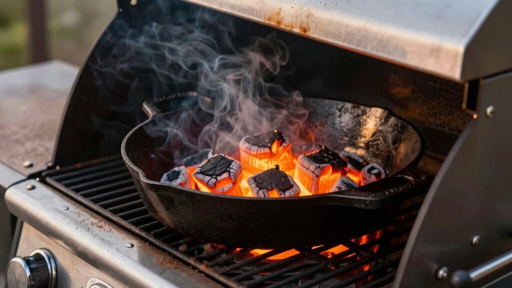 using cast iron on pellet grill