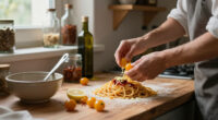 Spaghetti Con Colatura Di Alici, ’Nduja, Limone E Pomodorini Gialli