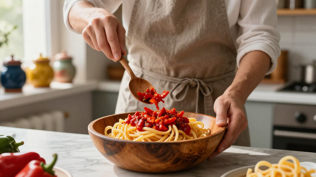 Pici In Salsa Di Peperoni Crudi