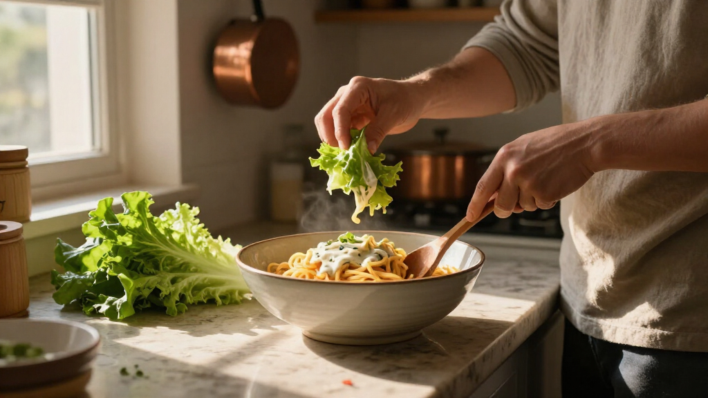 Spaghetti Freddi Alla Crema Di Lattuga