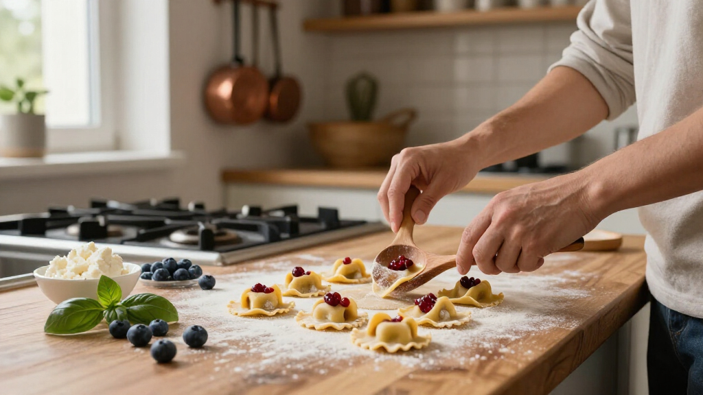 Tortelloni Al Caprino E Mirtilli