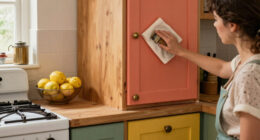 A Colorful Cottage Redo Brought Warmth To This Kitchen's Original Cabinets